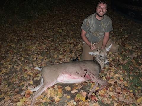 Eddie Bosas Jr. with an archery season buck