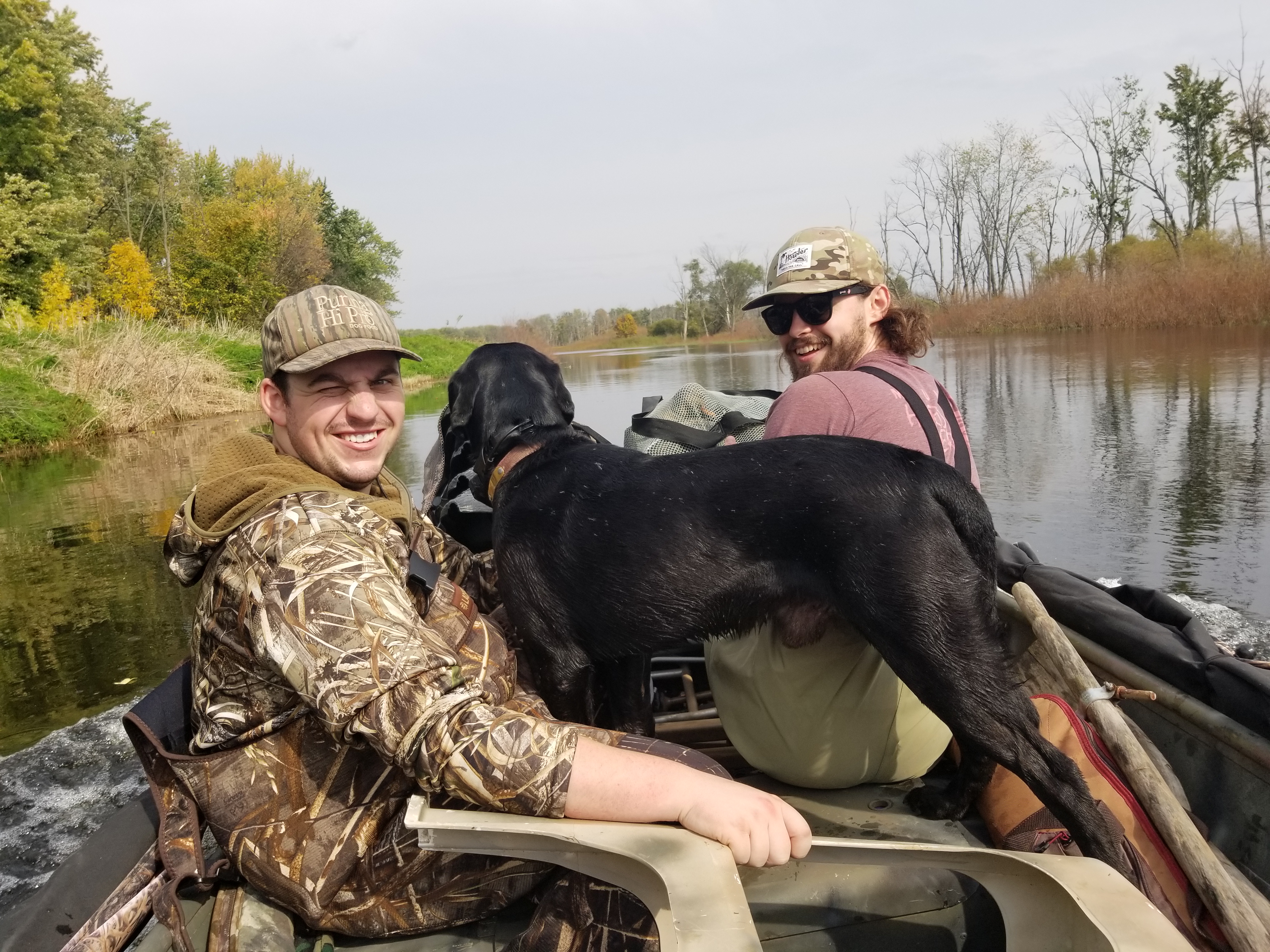 two duck hunters head to their chosen zone at Shiawassee River State Game Area