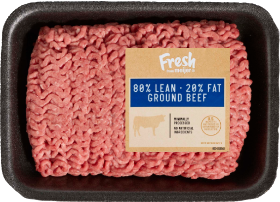 a pound of ground burger from a local grocery store